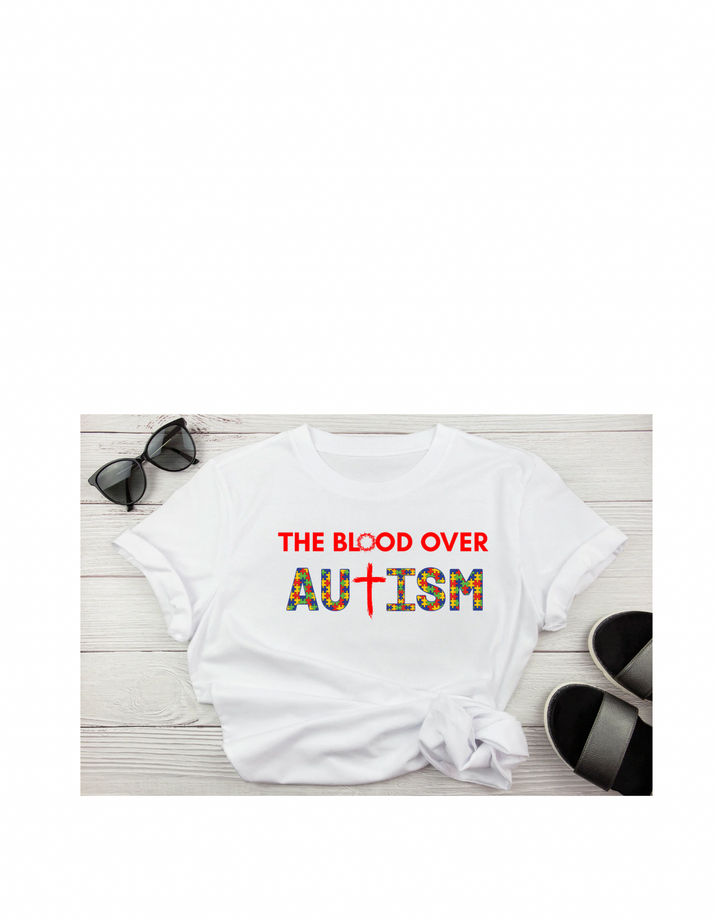 The Blood Over Autism Puzzle Piece T-Shirt