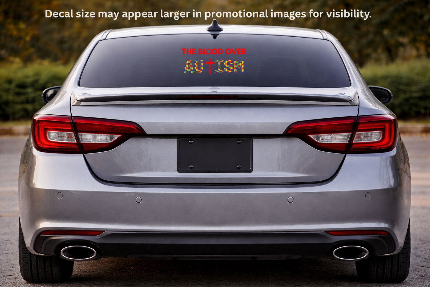 The Blood Over Autism™ Window Decal | Faith-Based Christian Car Decal